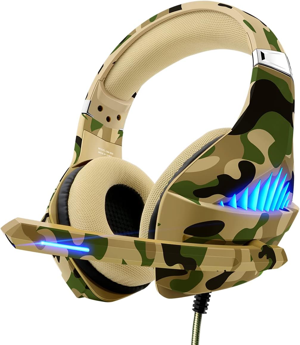 Immerse in Epic Gaming Sound with Tatybo Camo Headset