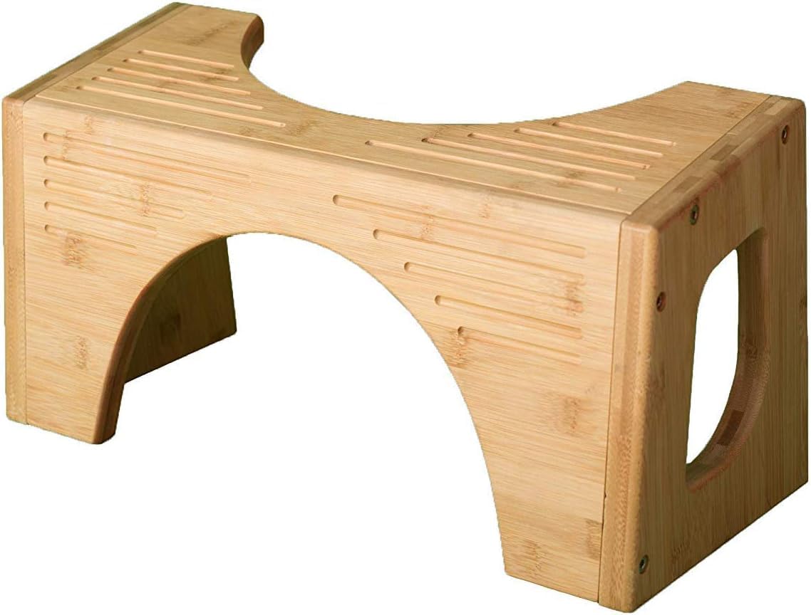 Squatty Potty Bamboo Flip Toilet Stool for Better Posture