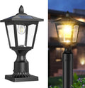 Solar Post Lights 3000K Dusk to Dawn - Warm White Outdoor Lamp