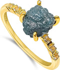 Real Raw Crystal Dainty Ring Yellow Gold for Women - Birthstone Gift