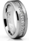 Metal Masters Titanium Men's Wedding Band Engagement Ring with 9