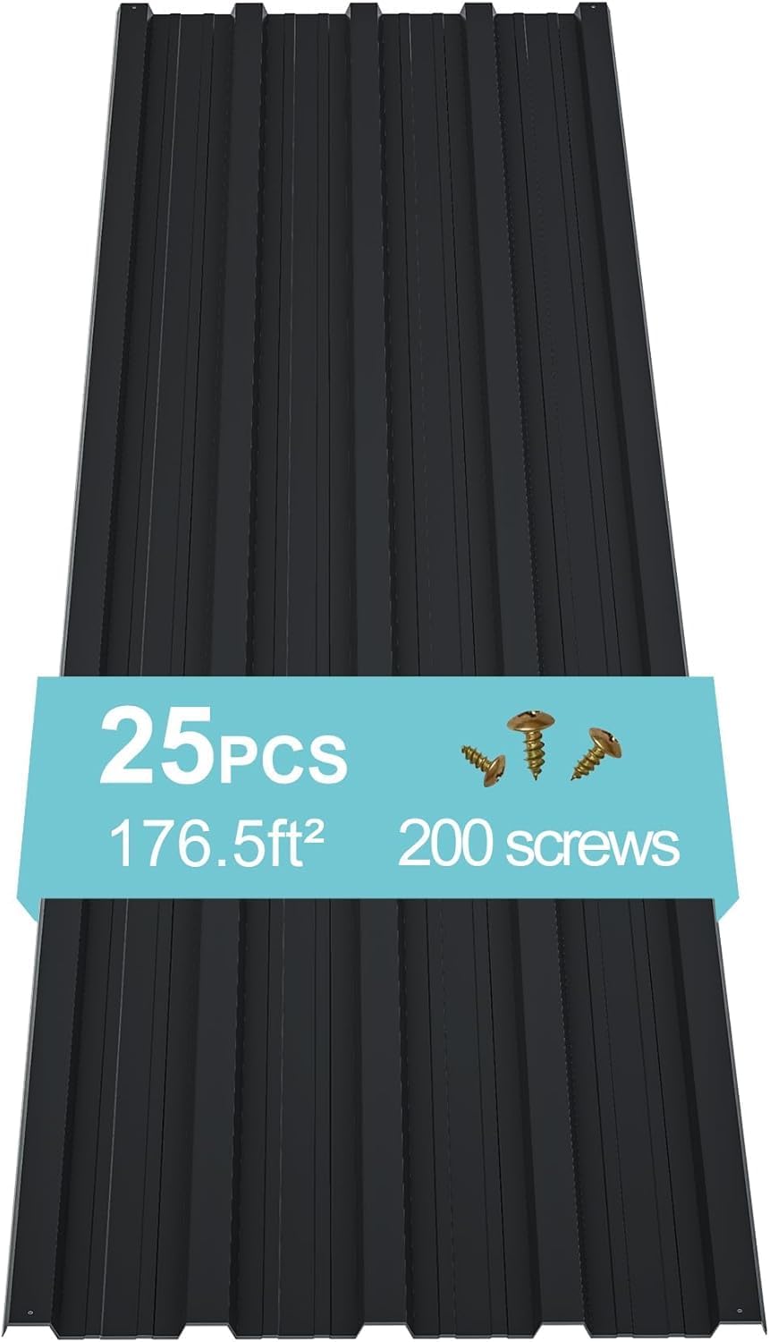 25 pcs Metal Roofing Panels for Garages and Outdoor Projects