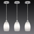 Mini Glass Pendant Light 4.72in White Swirl 3-Pack - Adjustable Height