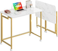 4NM 27.5 in Mobile Small Rolling Computer Desk - Compact Foldable