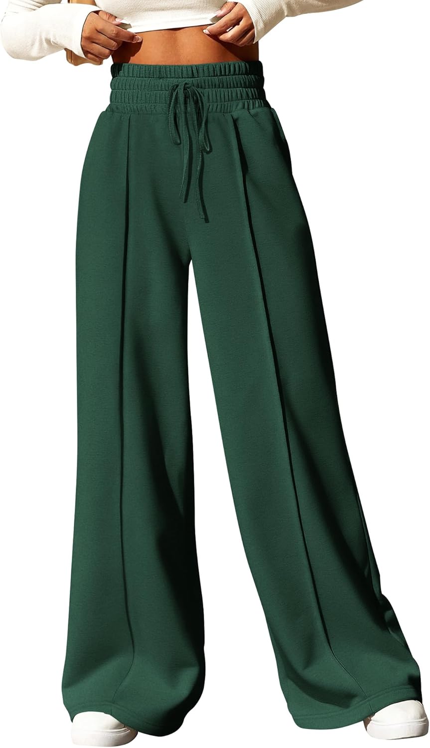BTFBM Womens Wide Leg Sweatpants Comfy Lounge Joggers Pockets