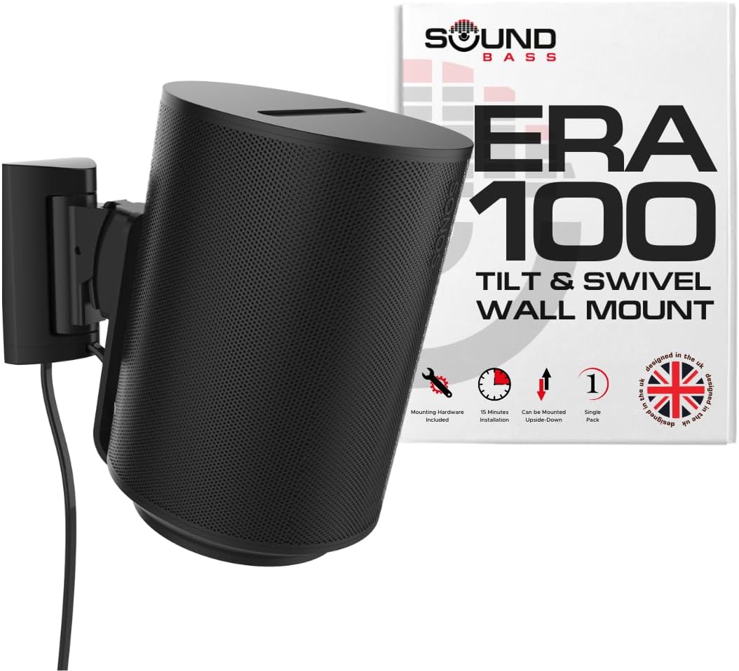 Swivel Wall Mount for Sonos ERA 100, Easy Install, Sound Bass