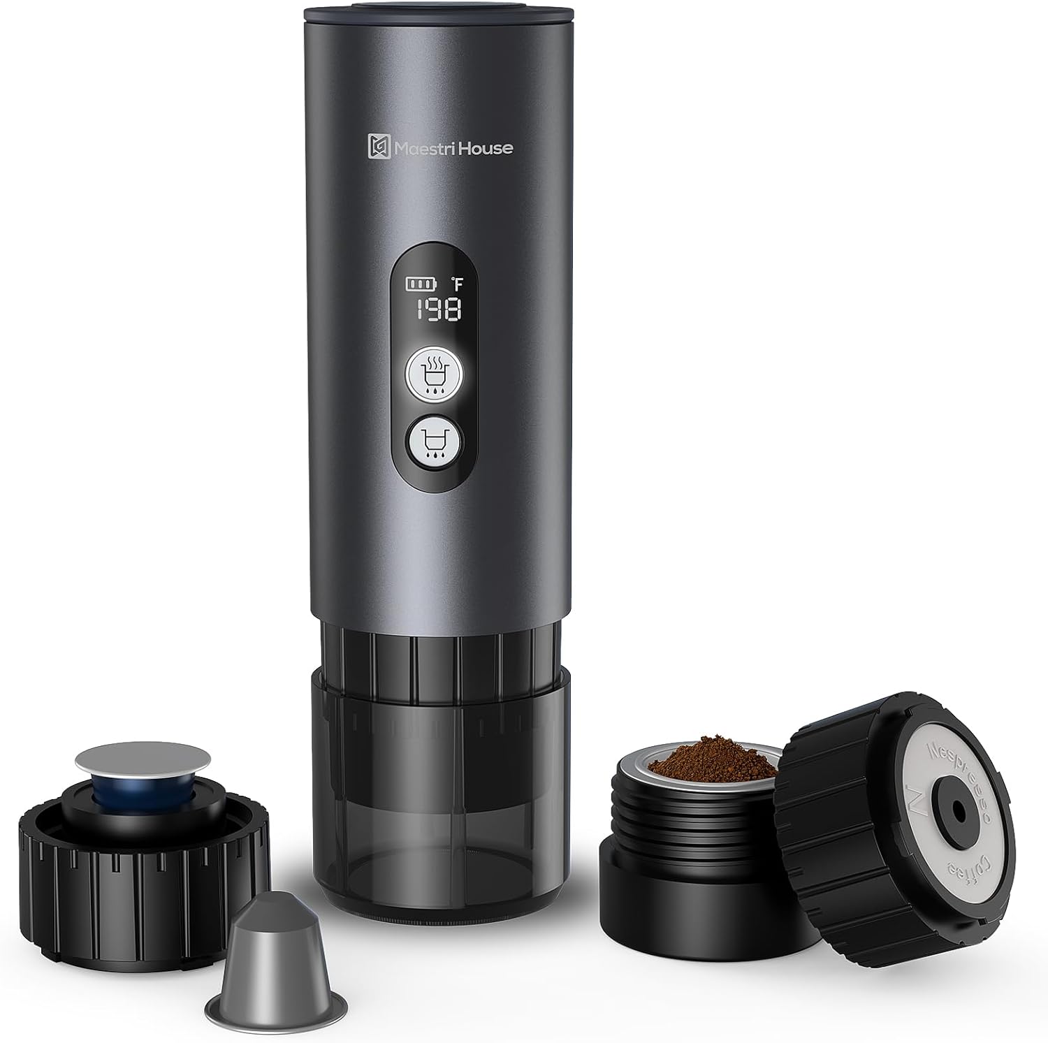 Maestri House 150W Espresso Maker: Fast Self-Heating, Portable for Any Adventure