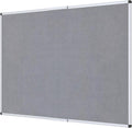 Large Fabric Bulletin Board 72 x 48 in - Foldable Gray Felt Notice