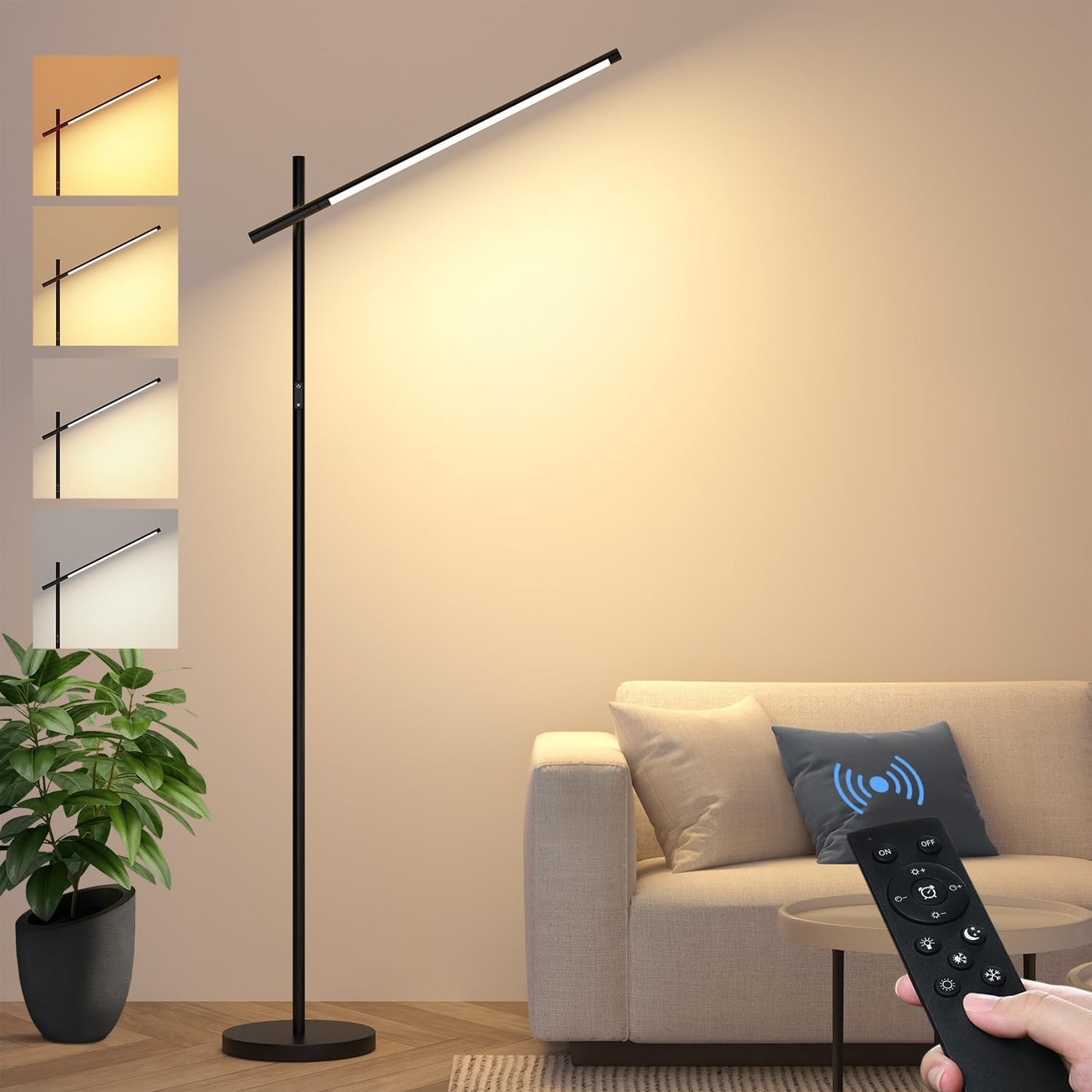 LED Corner Floor Lamp with 360 Rotating Head for Modern Spaces