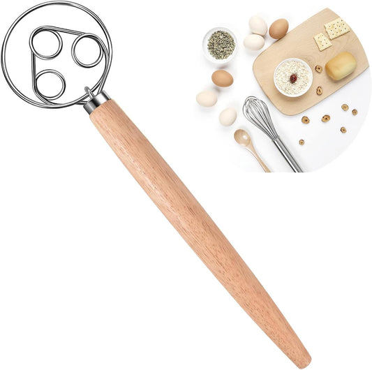Stainless Steel Danish Dough Whisk for Easy Baking