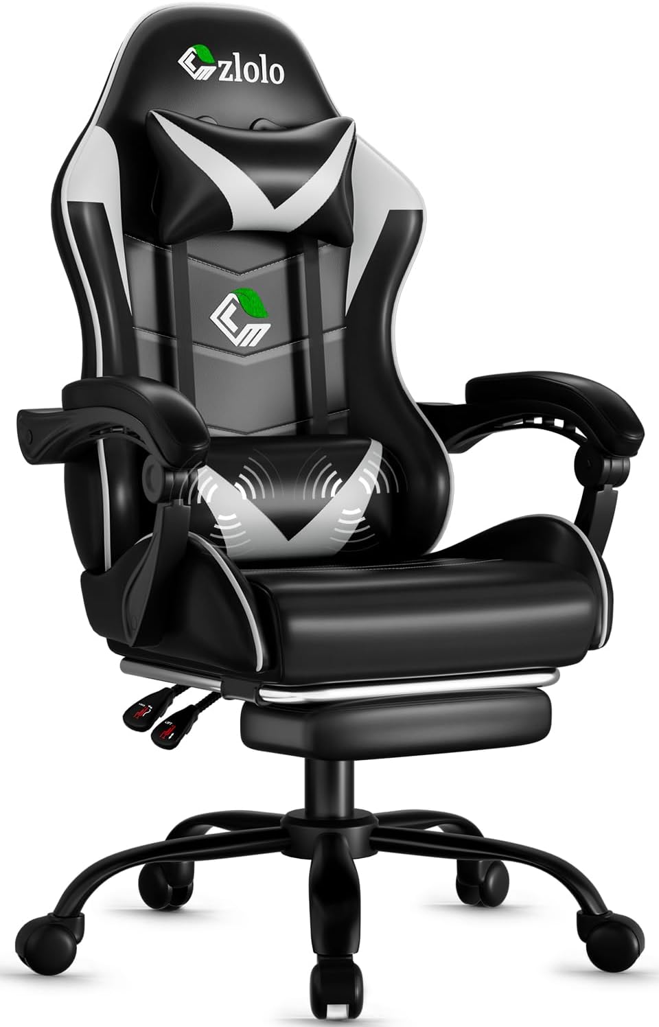 Gaming Chair with Footrest and Lumbar Support for Comfort
