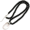 Black Stone Gemstone Necklace for Women - Natural Tourmaline Pendant