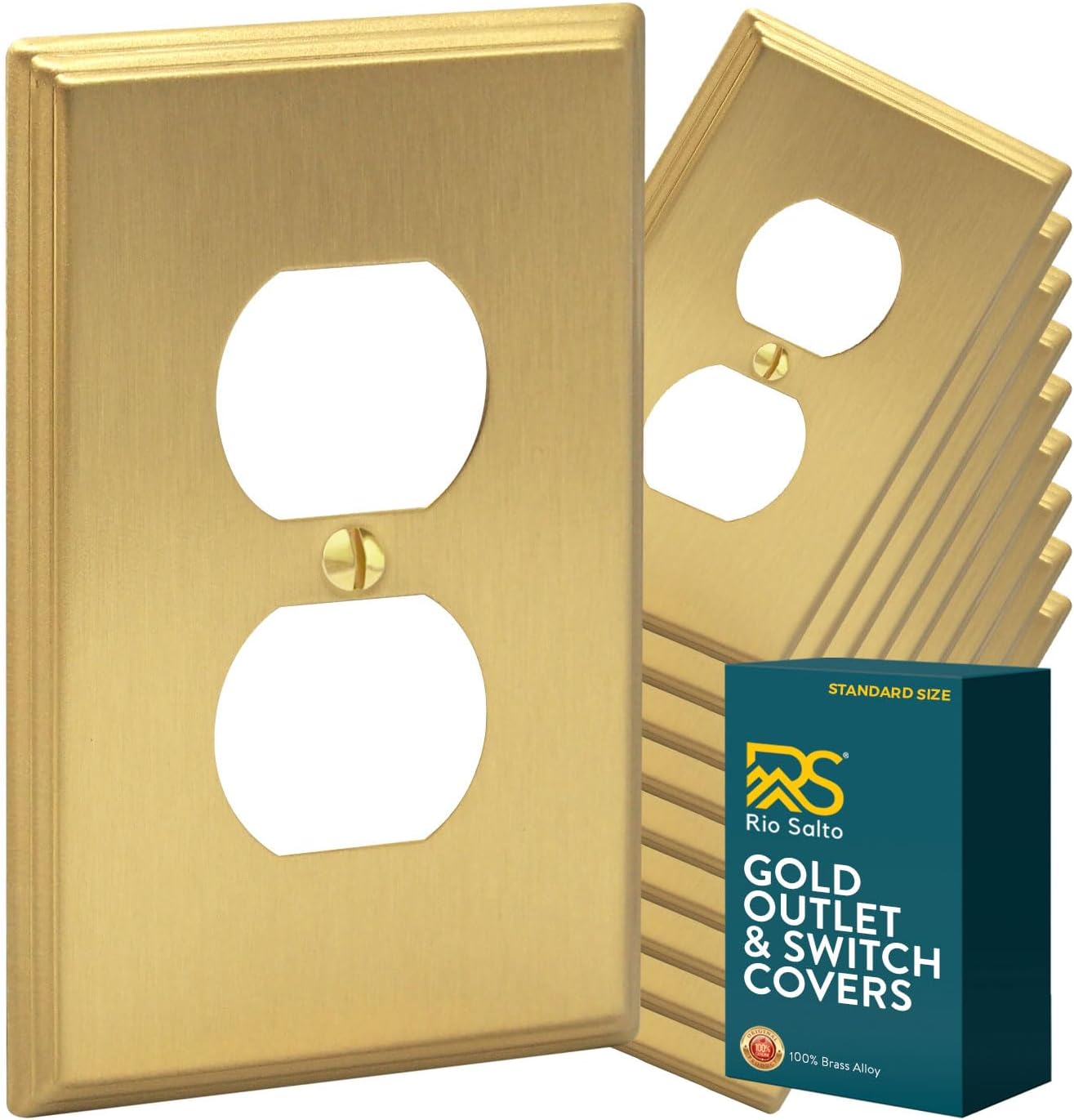 Brushed Brass Duplex Outlet Covers for Elegant Home Decor