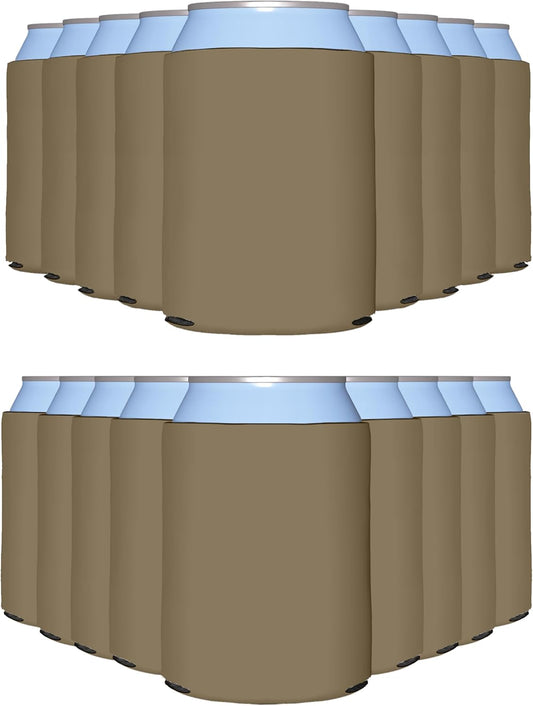 Customizable Taupe Blank Can Cooler Sleeves for Parties
