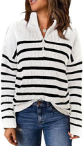 Dokotoo Womens Sweaters 1/4 Zip V Neck Pullover - Soft Warm Knit