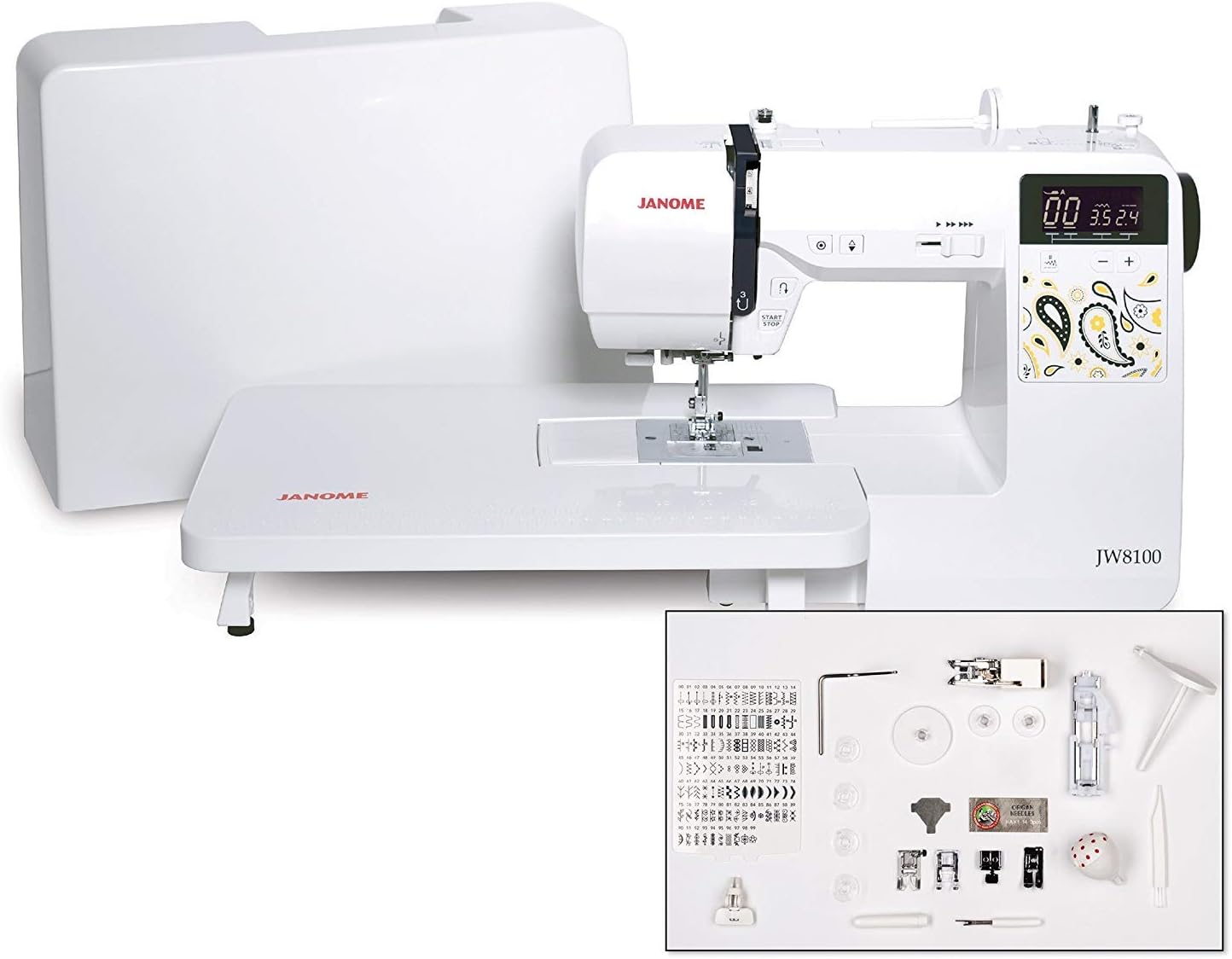 Janome JW8100: 100 Stitches & 22 Accessories
