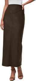 PRETTYGARDEN Long Skirts for Women - Stylish Faux Leather Maxi