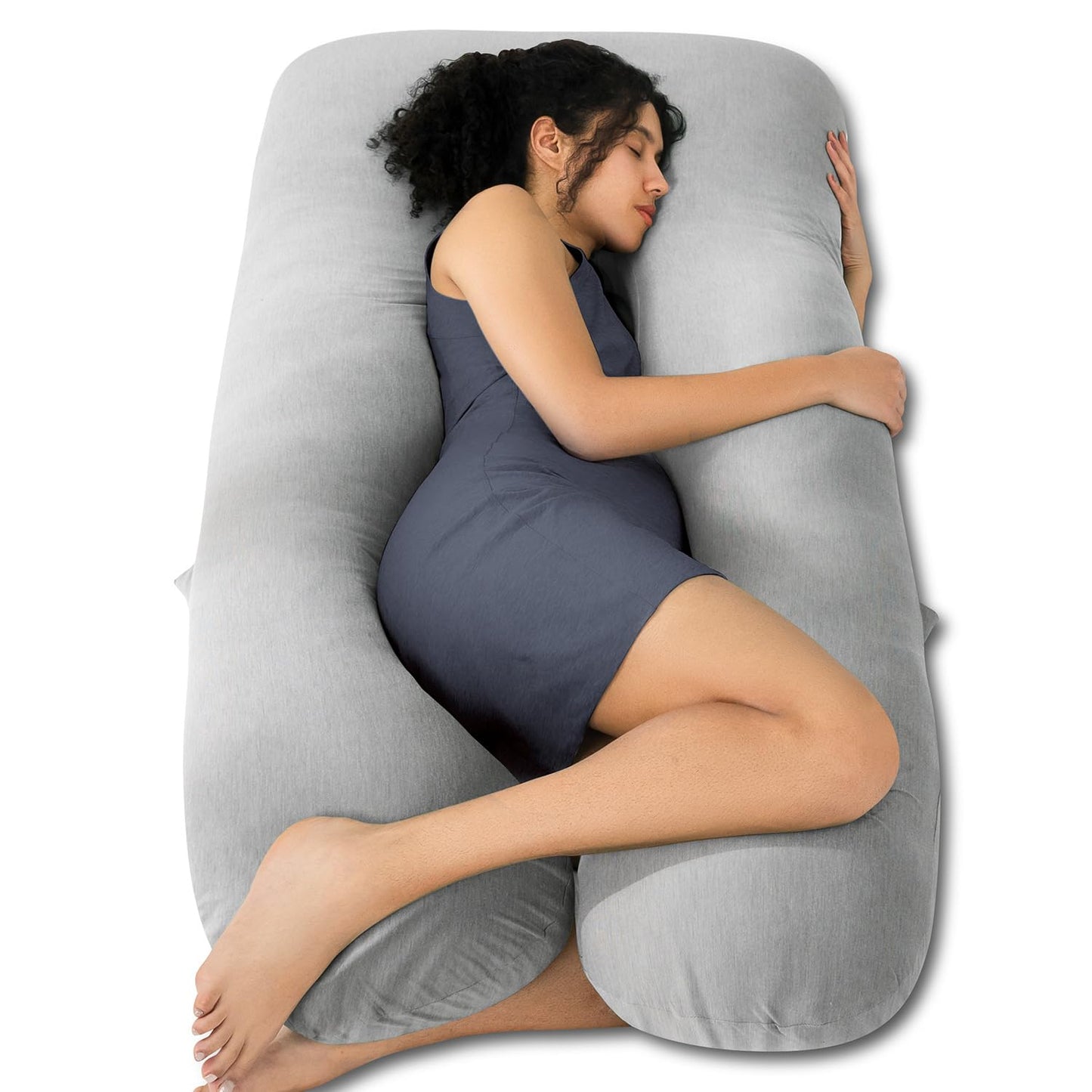 QUEEN ROSE 55in U Shaped Pregnancy Pillow for Ultimate Comfort