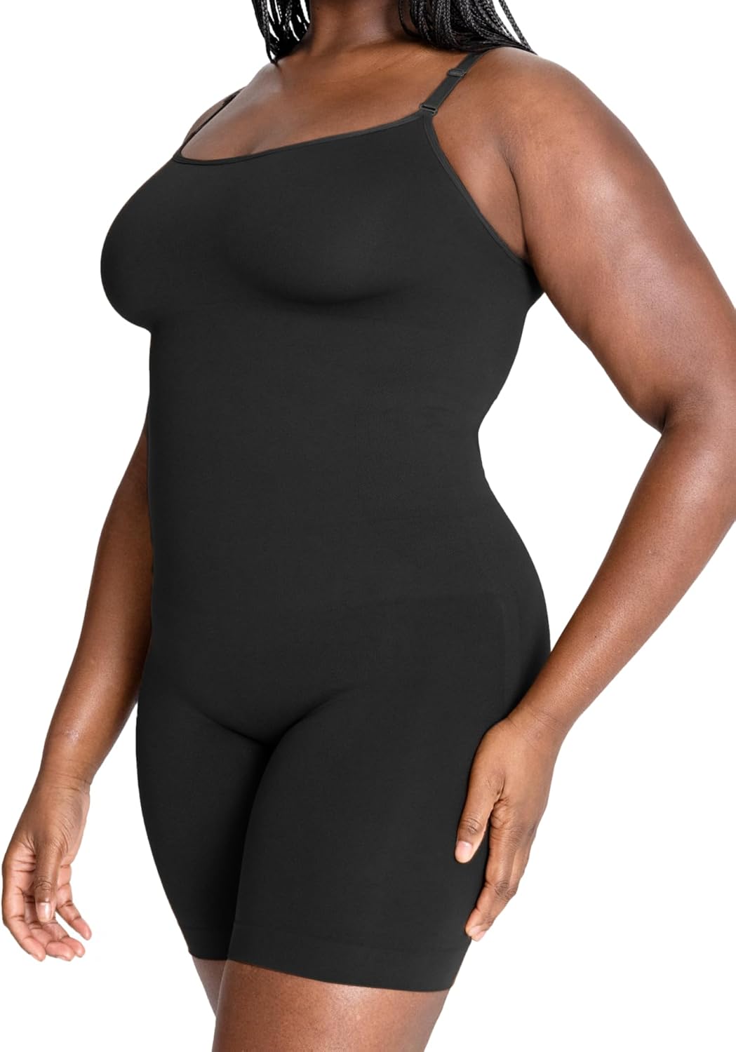 SHAPERMINT Mid Thigh Shapewear Bodysuit for Women Tummy Control