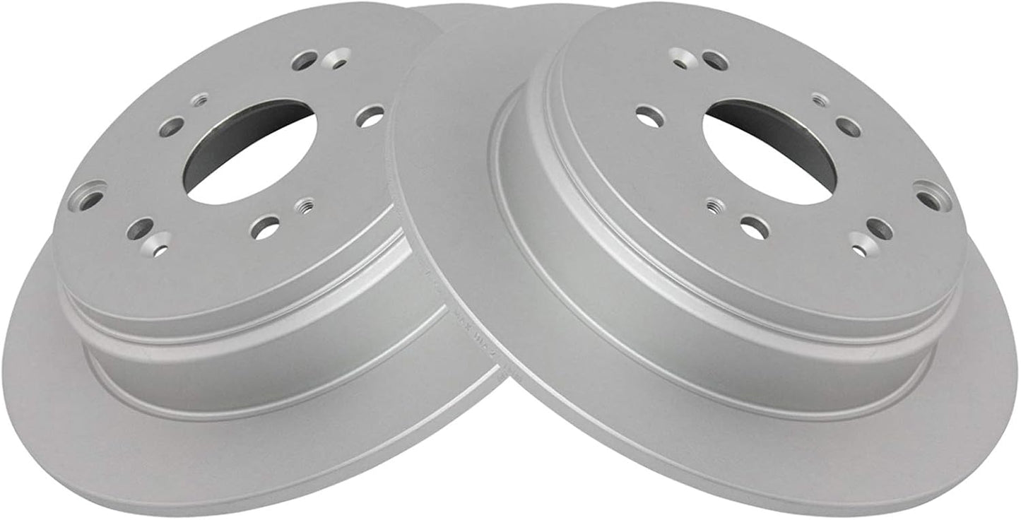 TRQ Rear Brake Rotors Set Solid Premium G-Coated for RDX & CR-V
