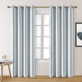 HOMEIDEAS Greyish White Faux Silk Blackout Curtains 52 x 84 in - Room