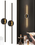 Battery Operated Wall Sconces Set of 2 - Rechargeable 360 Rotatable