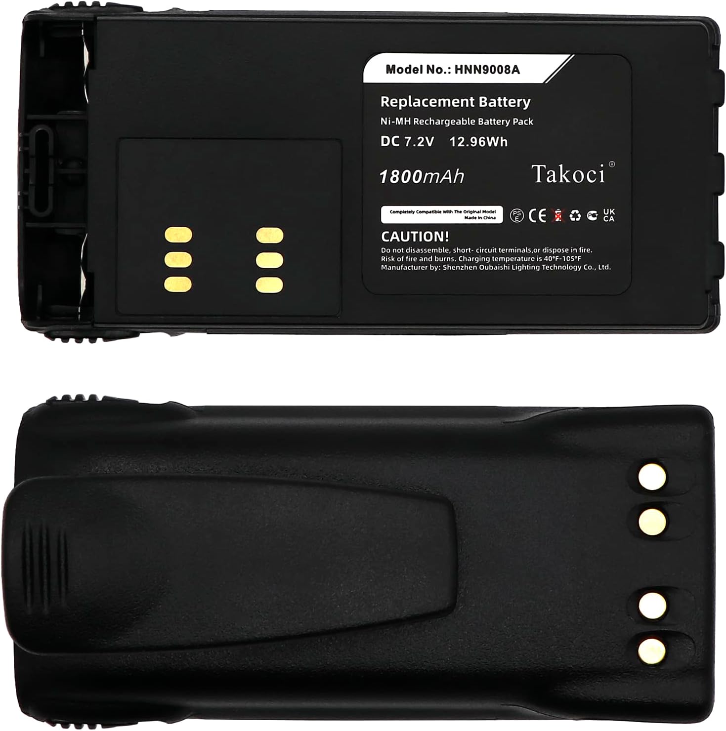 2-Pack 7.2V 1800mAh Ni-MH Radio Battery for Motorola Radios