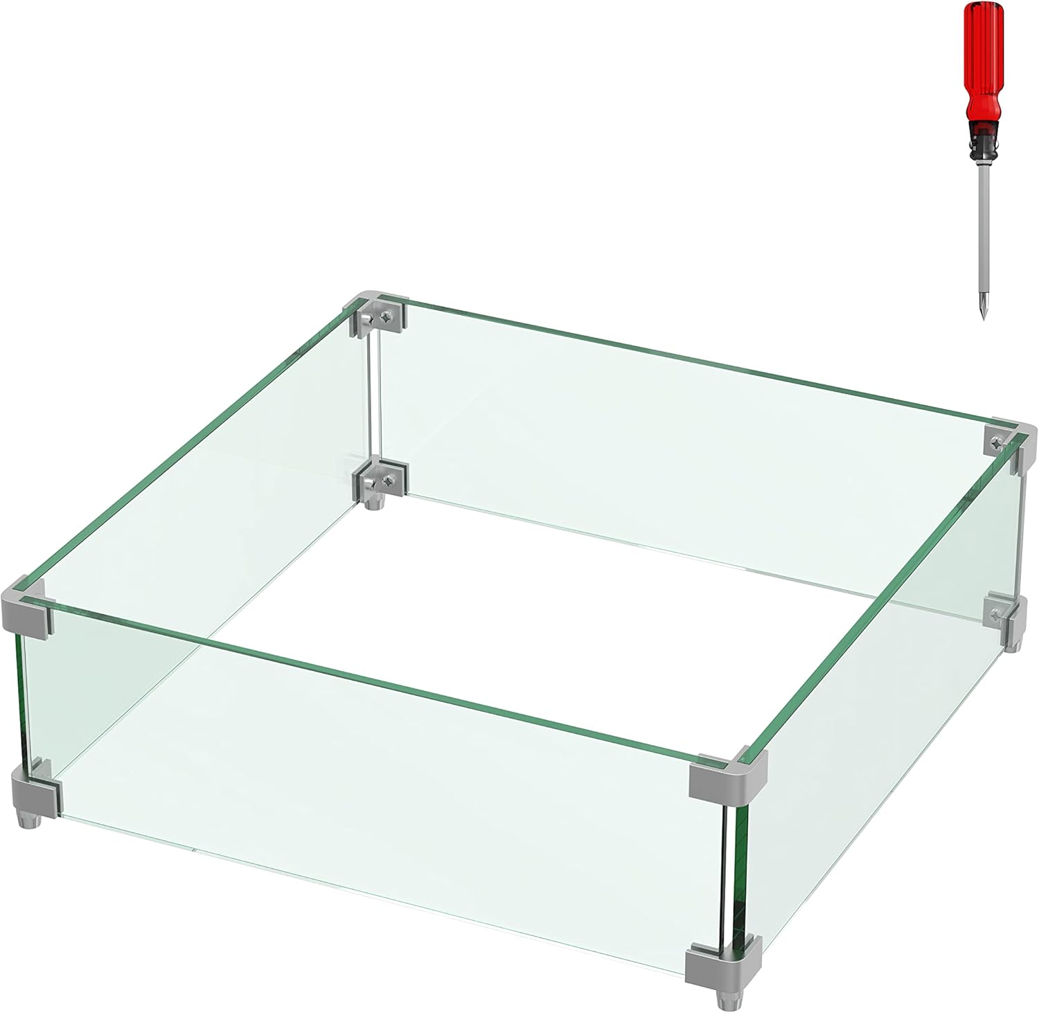 20x20x6 Square Fire Pit Wind Guard for 28-32 Inch Tables