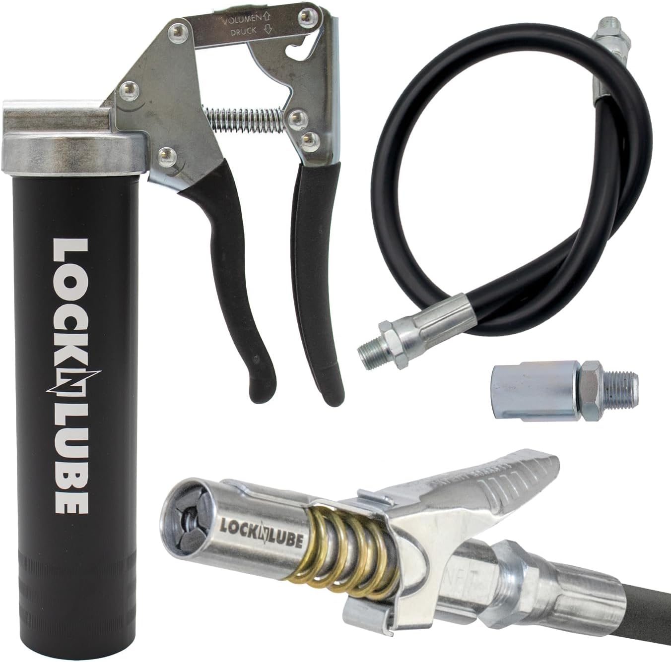 LockNLube Easy-Prime Pistol-Grip Grease Gun for Efficient Use