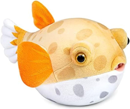 FRANKIEZHOU Yellow Pufferfish Plush: Cute Fish Stuffed Toy 