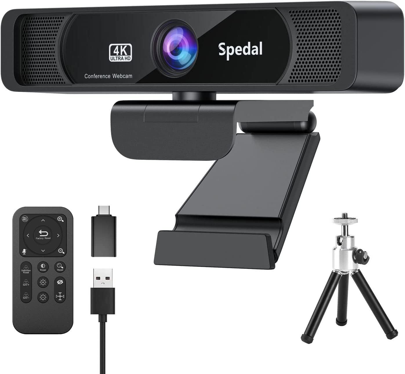 Spedal 4K UHD Webcam with AI Noise Reduction for Streaming