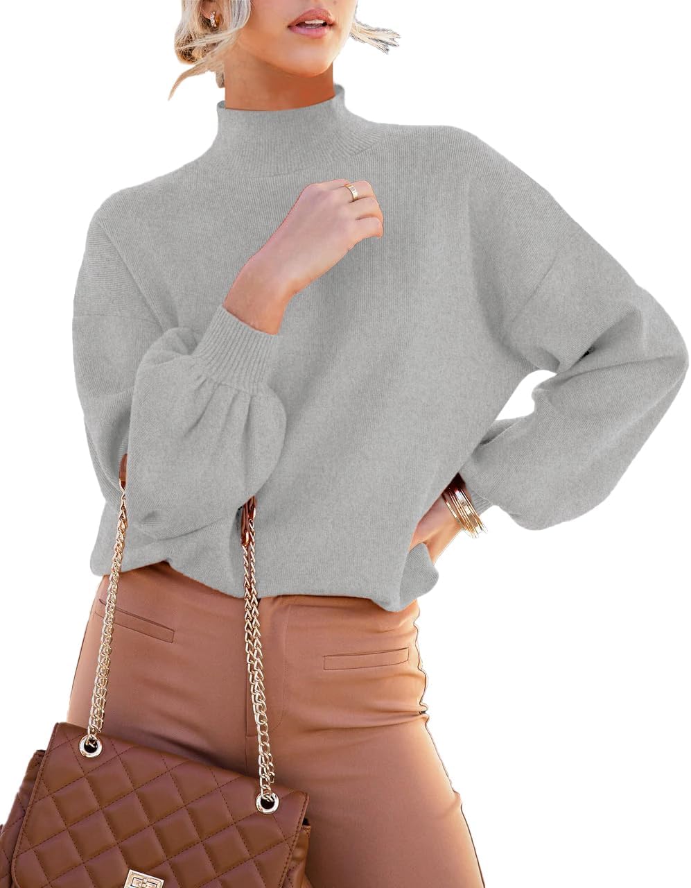 ANCAPELION Womens Casual Sweater Pullover for Winter Style