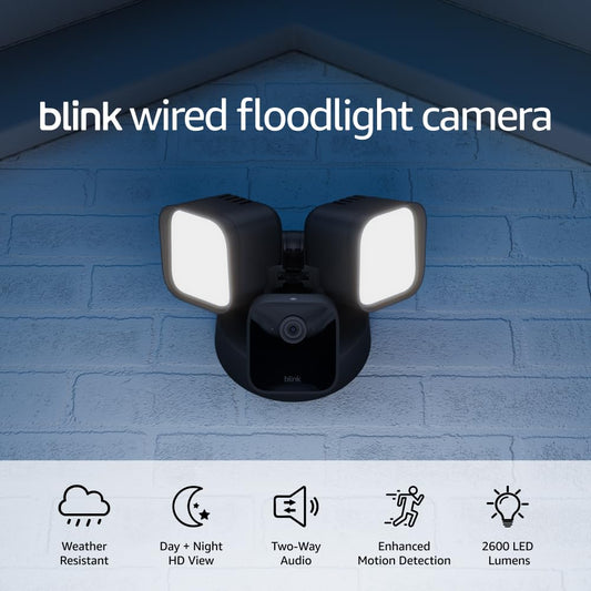 Blink Wired Floodlight Camera: Smart Security w/ Motion Detection