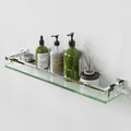 Alise Bathroom Shelf Wall Mounted, Large Capacity Glass Shelf