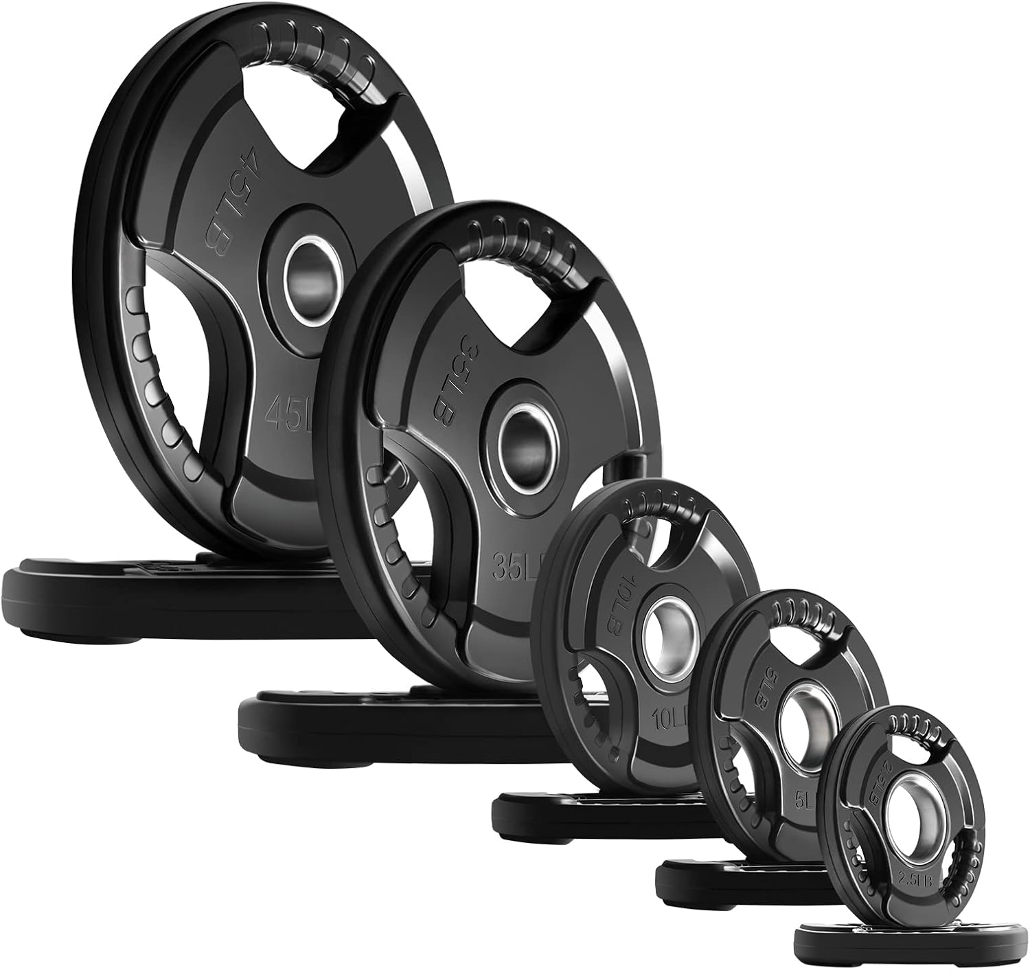 RitFit Olympic Rubber Grip Plates for Weightlifting and Strength