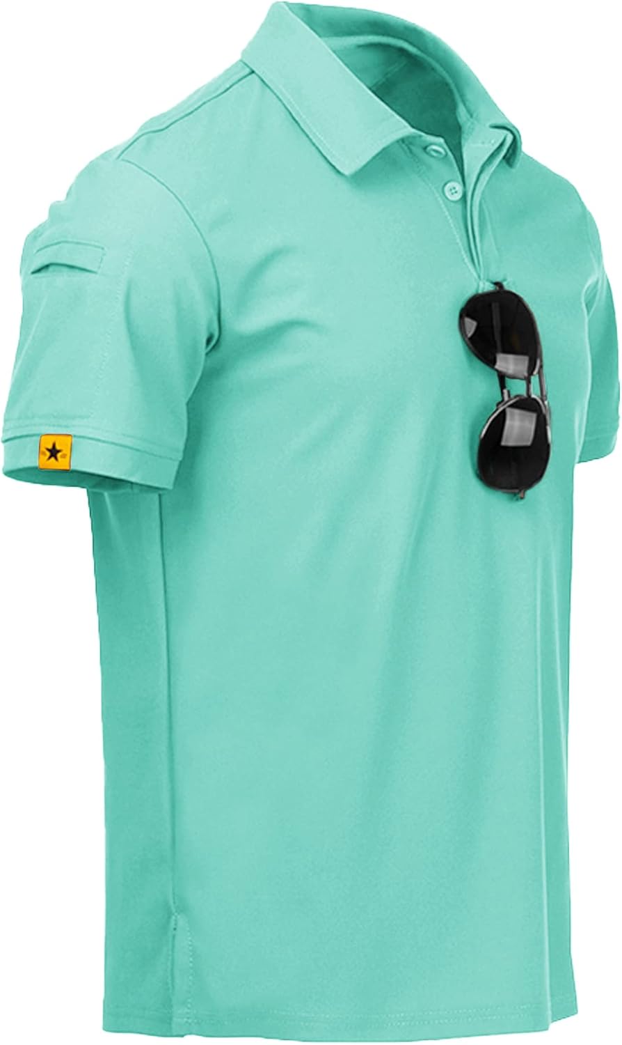 ZITY Mens Polo Shirt Short Sleeve Tactical Athletic Golf Wear