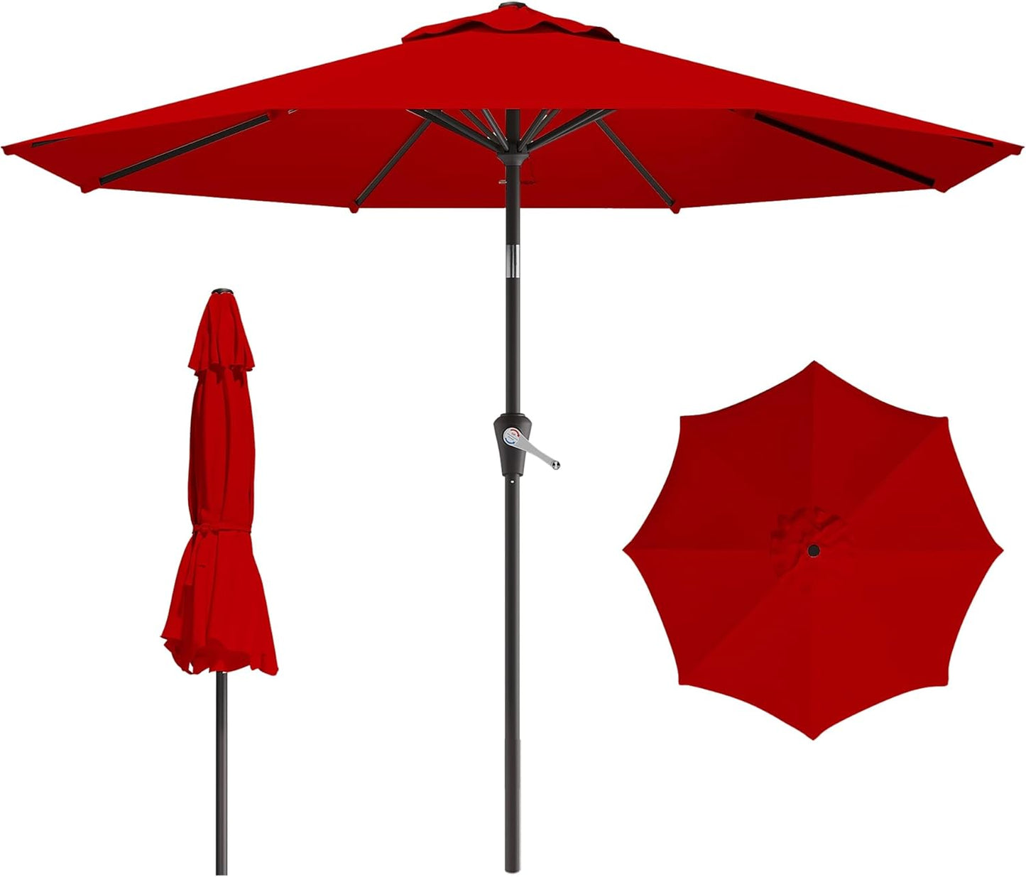 9 FT Patio Umbrella with Push Button Tilt for Outdoor Spaces