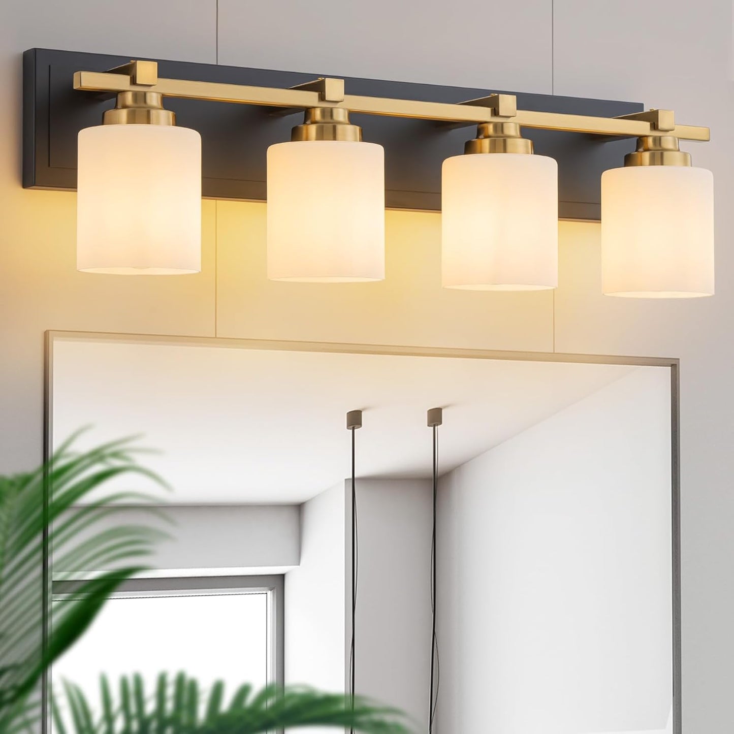 4 Light Modern Bathroom Light Fixtures Over Mirror for Style