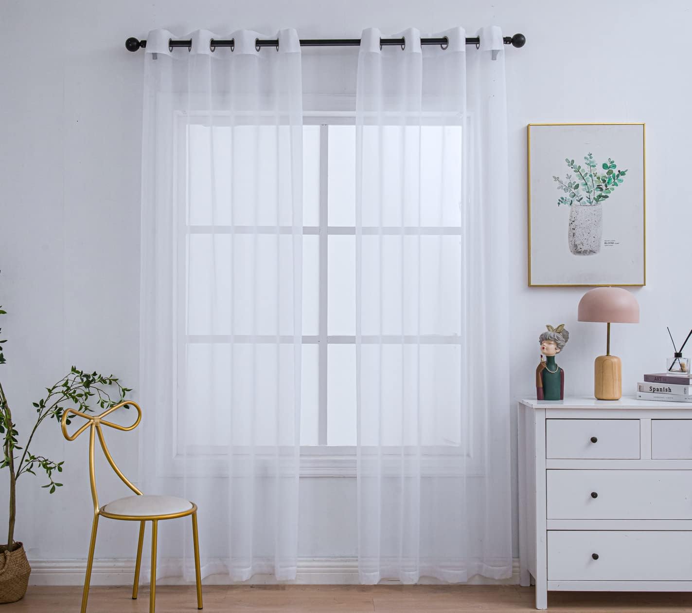 Light & Airy Sheer Curtains Set for Bedroom