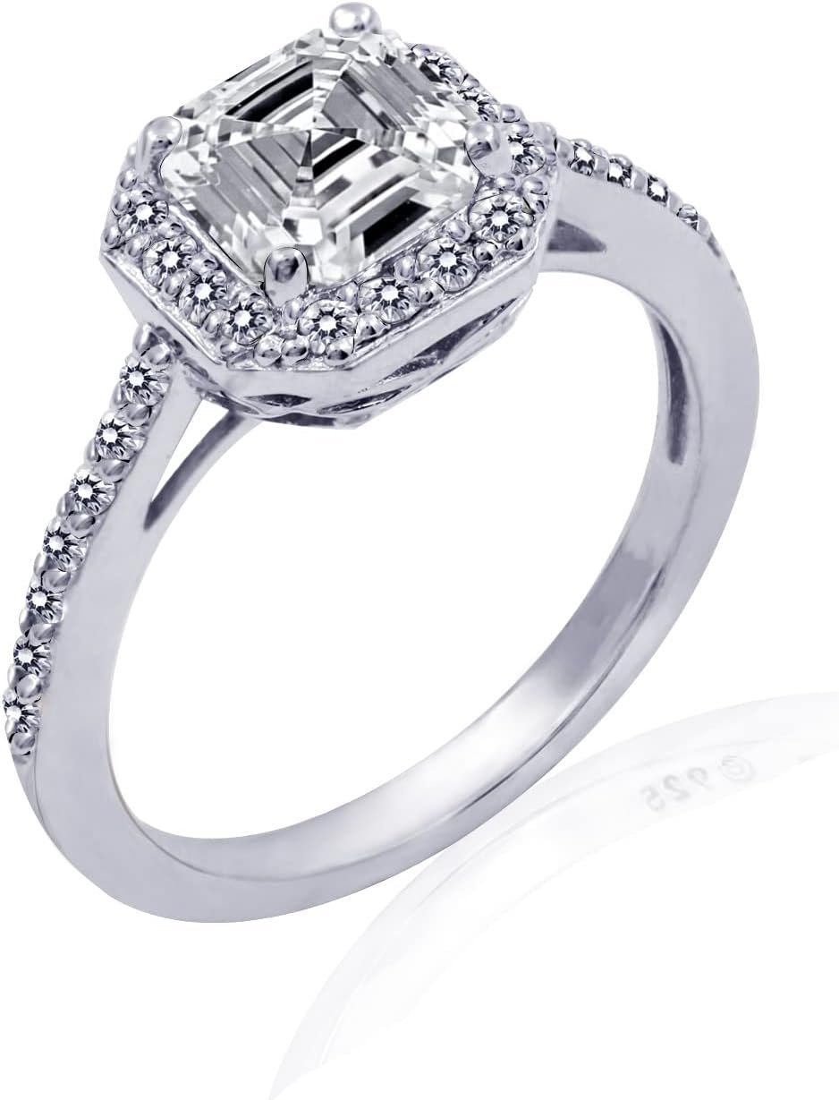 Sterling Silver Infinite Elements Halo Ring with Cubic Zirconia