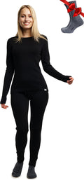 Merino Wool Base Layer Women Set - Heavyweight Merino Thermal