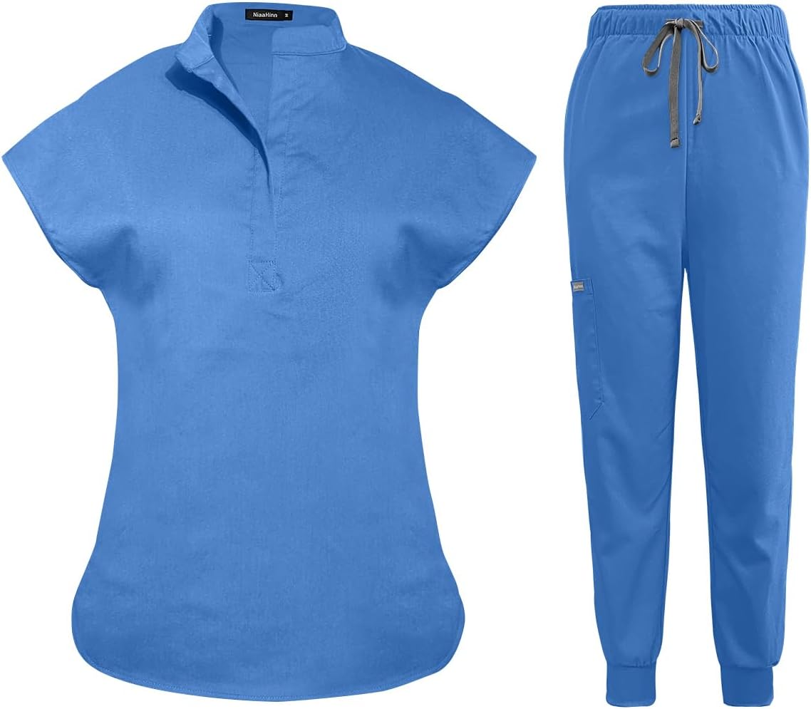 Niaahinn Scrubs Set for Women - Stylish Nurse Uniform Jogger Suit