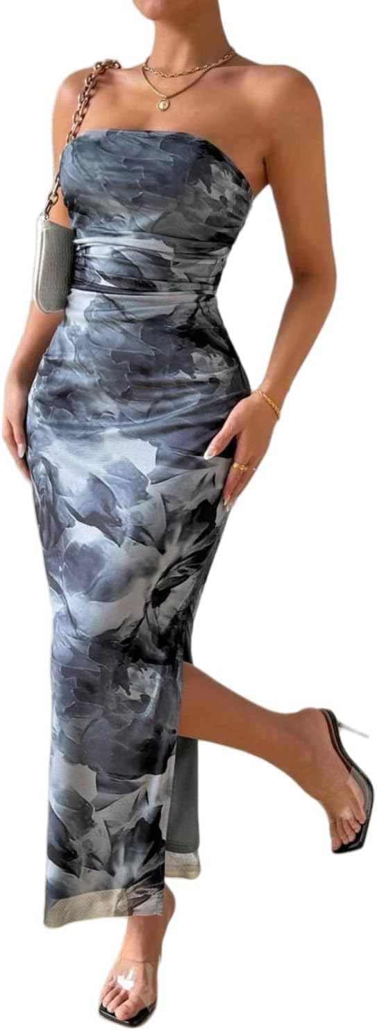 LIGHT DOT Women's Summer Dress Strapless Bodycon Maxi Style