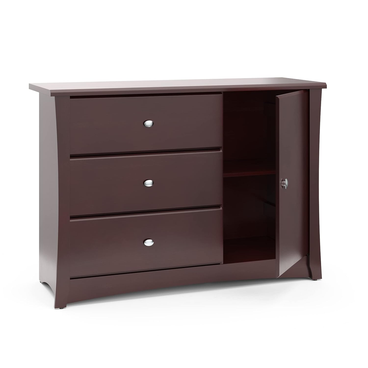 Storkcraft Crescent 3 Drawer Combo Dresser for Kids Storage