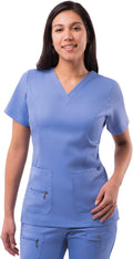 Stylish V-Neck Scrub Top for Women - Comfortable Workwear Option