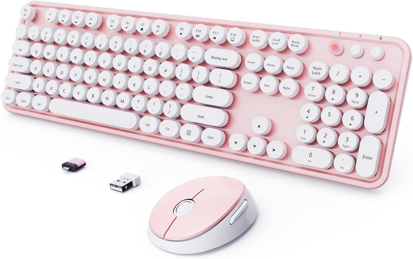 Ergonomic Retro Pink Keyboard Combo - SkyGive