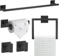 Matte Black Bathroom Hardware Set 5-Piece - Classic Wall Mounted Kit