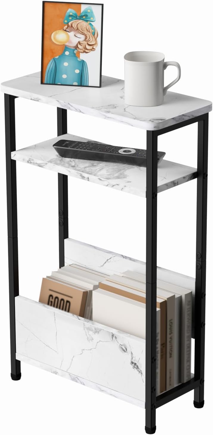 7.1 Inch Narrow Side Table for Small Spaces with Vintage Charm