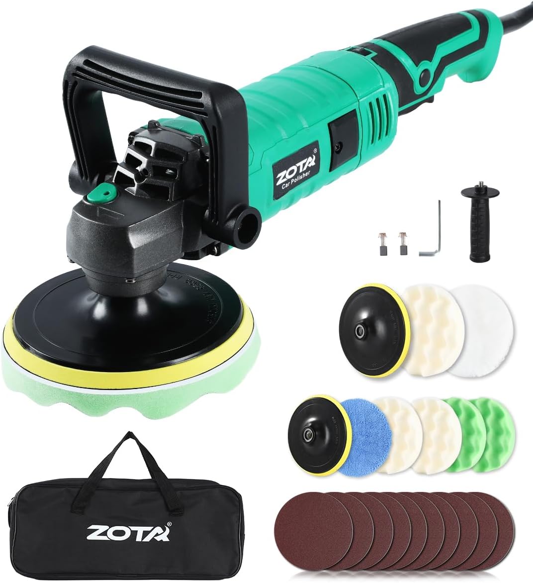 Powerful 1600W Car Buffer Polisher with 7 Variable Speeds
