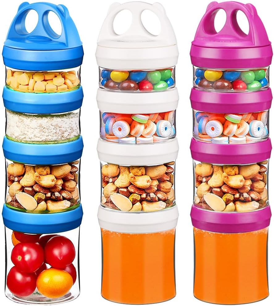 SELEWARE Portable Stackable Food Storage Containers for Snacks